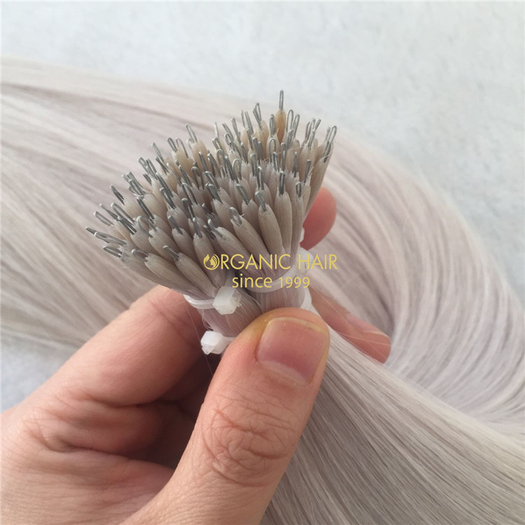 Human full cuticle hair nano ring hair extensions #60A color X135